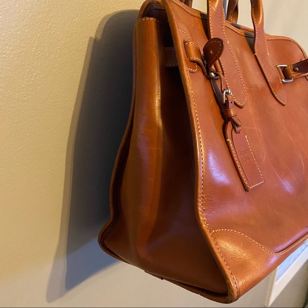 Dooney & Bourke Tan Leather Satchel Bag - Picture 3 of 12